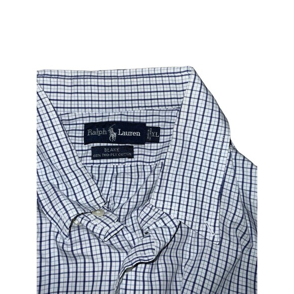 Ralph Lauren Shirt Mens XL Blake Button Down White Blue Check - Picture 7 of 7